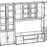 Чертеж Мебельная стенка Вива-1 BMS
