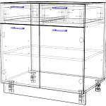 Схема сборки Шкаф нижний 2 ящика Парма BMS