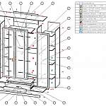 Схема сборки Шкаф для одежды 4-х дверный Вентура ИД 01.70 BMS