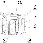 Схема сборки Шкаф навесной угловой со стеклом Виктория BMS
