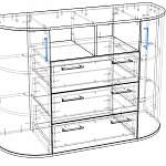 Чертеж Комод радиусный Флер 2 BMS