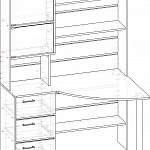Чертеж Стол компьютерный Дарина С BMS