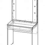 Чертеж Туалетный столик Гламур MDG-009 BMS