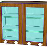 Чертеж Шкаф навесной со стеклом 2 двери Одри BMS