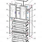 Схема сборки Шкаф для книг Пигмалион 2 BMS