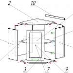 Схема сборки Шкаф верхний угловой остекленный Валерий BMS