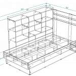 Чертеж Кровать с полками Молли 41 BMS