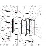 Схема сборки Шкаф-стеллаж Кармен 2 ВMS