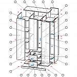 Схема сборки Шкаф 3D-1 глянец BMS