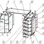 Схема сборки Стол маникюрный с 2 тумбами Лавра BMS