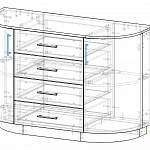 Чертеж Комод радиусный Классик 8 BMS