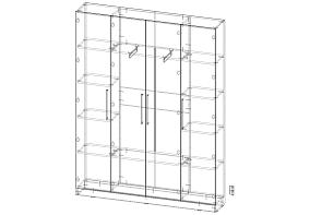 Распродажа - ЭСКИЗ №00000142773 Распашной шкаф Вилета 4  (1600х2100х300)