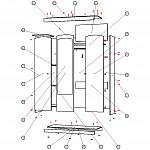 Схема сборки Шкаф Ева 3-х дверный BMS