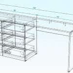 Чертеж Письменный стол Вариант 23 BMS