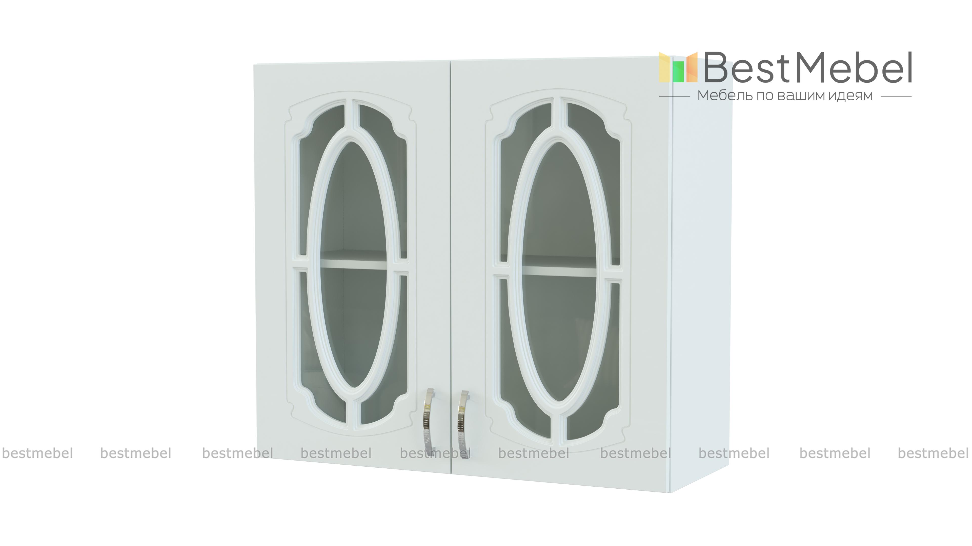 Шкаф верхний с 2-мя остекленными дверцами Настя BMS - Фото