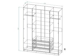 Распродажа - Распашной шкаф Вилета 4 с ящиками  (2000х2500х600)