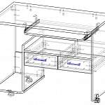 Чертеж Компьютерный стол СС 14.01 BMS
