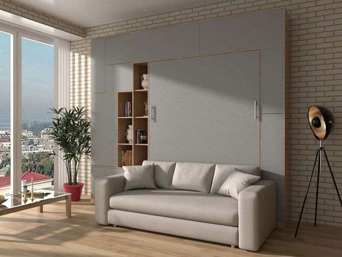 Шкаф-кровать с диваном Жером BMS - Фото
