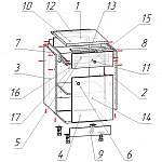 Схема сборки Шкаф нижний с 1-ой дверцей и ящиком Прованс BMS