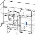 Чертеж Кровать-чердак Миф-2 BMS