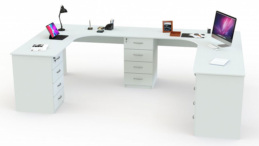 Угловой письменный стол для двоих Дублин 92 BMS - Фото