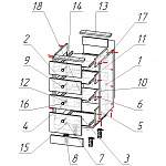 Схема сборки Шкаф нижний с 4-мя ящиками Прованс BMS