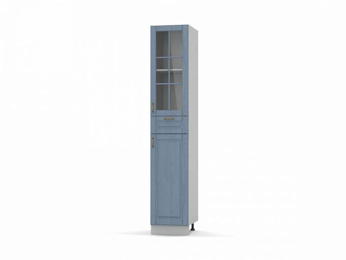 Шкаф-пенал 2 двери 1 ящик со стеклом Палермо BMS - Фото