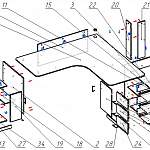 Схема сборки Компьютерный угловой стол с тумбой Валли 6 BMS