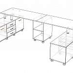 Чертеж Письменный стол для двоих Колор 59 BMS