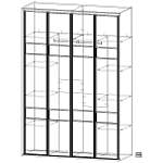 Шкаф-купе Z-274 BMS(Белье - Платье - Платье - Белье (3 полки) (4))