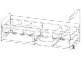 Распродажа - Кровать детская с ящиком Ултимо Школа BMS (1742х800х650)