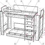 Схема сборки Кровать двухъярусная Ника 438 М BMS