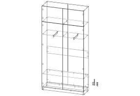 Распродажа - ЭСКИЗ №00000267980 Шкаф распашной Интарс 2А  (1200х2400х400)