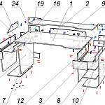 Схема сборки Геймерский стол Чесли 2 BMS
