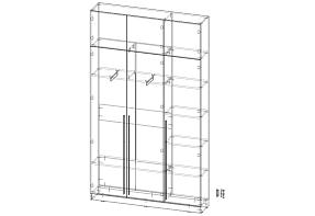 Распродажа - ЭСКИЗ №00000323416 Шкаф распашной Лофант 3А  (1400х2400х300)