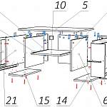 Схема сборки Навесной письменный стол Прима 25 BMS