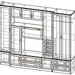 Чертеж Мебельная стенка Дебют BMS