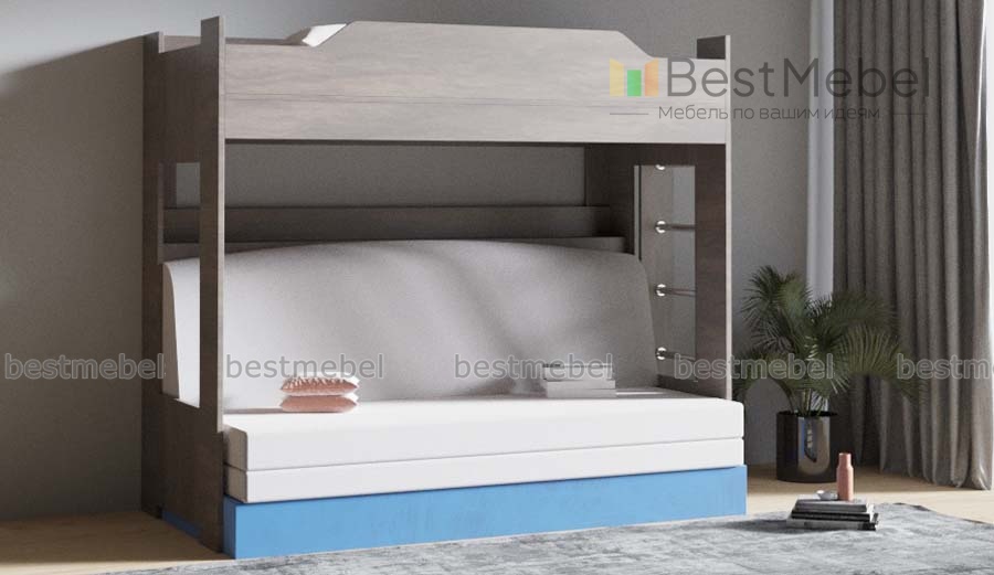 Кровать-чердак с диваном Мармелад 12 BMS