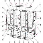 Схема сборки Шкаф книжный Кволли 15.10 BMS