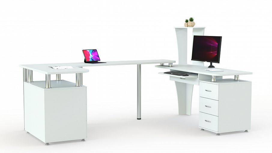 Угловой письменный стол для двоих Рим 1 BMS - Фото