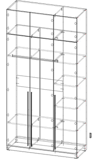 Распродажа - Шкаф распашной Депорте Люкс 30  (1300х2600х500)