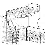 Чертеж Двухъярусная кровать Дуэмо 5.1 BMS