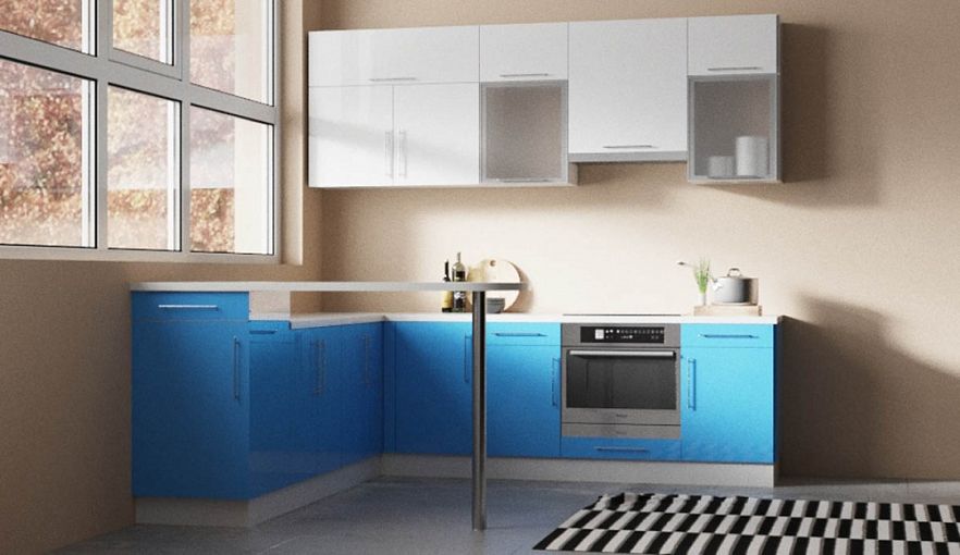 Угловая кухня Синяя птица BMS - Фото