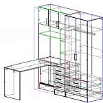 Чертеж Шкаф со столом Октава 4 BMS