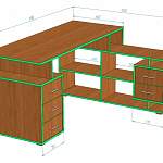 Чертеж Угловой компьютерный стол Эн-15 BMS