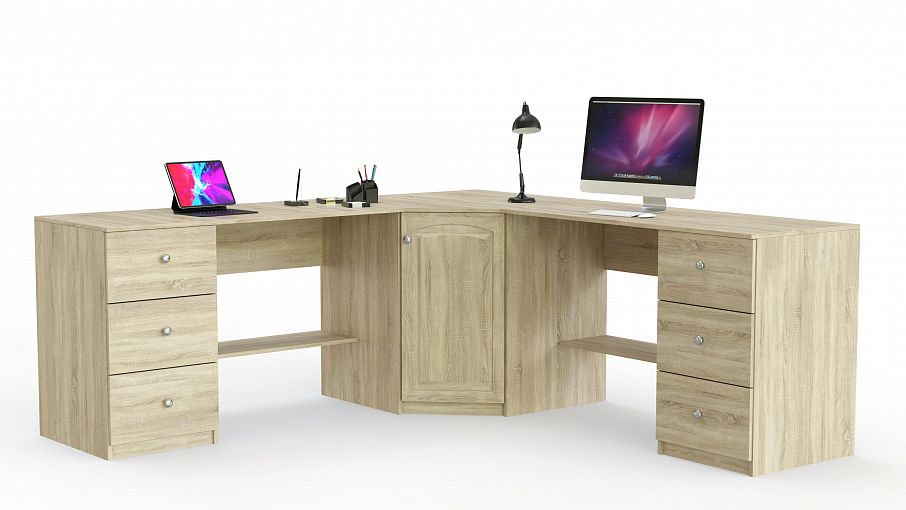 Угловой письменный стол для двоих Фреско 44 BMS - Фото