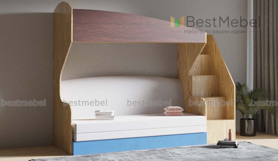 Кровать-чердак с диваном Лесси 21 BMS