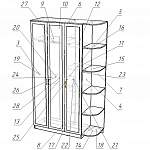 Чертеж Распашной шкаф Арина 6 BMS