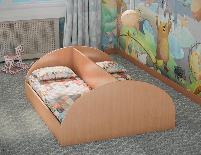 Детская кровать двухместная смежная Бабочка BMS - Фото