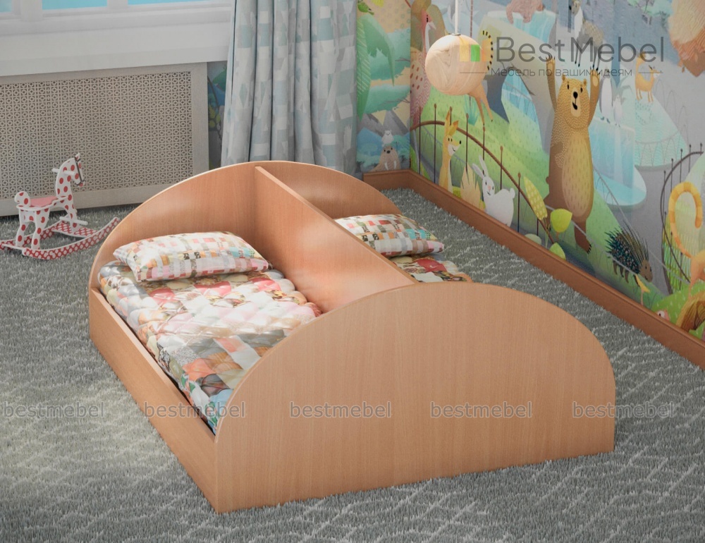 Детская кровать двухместная смежная Бабочка BMS
